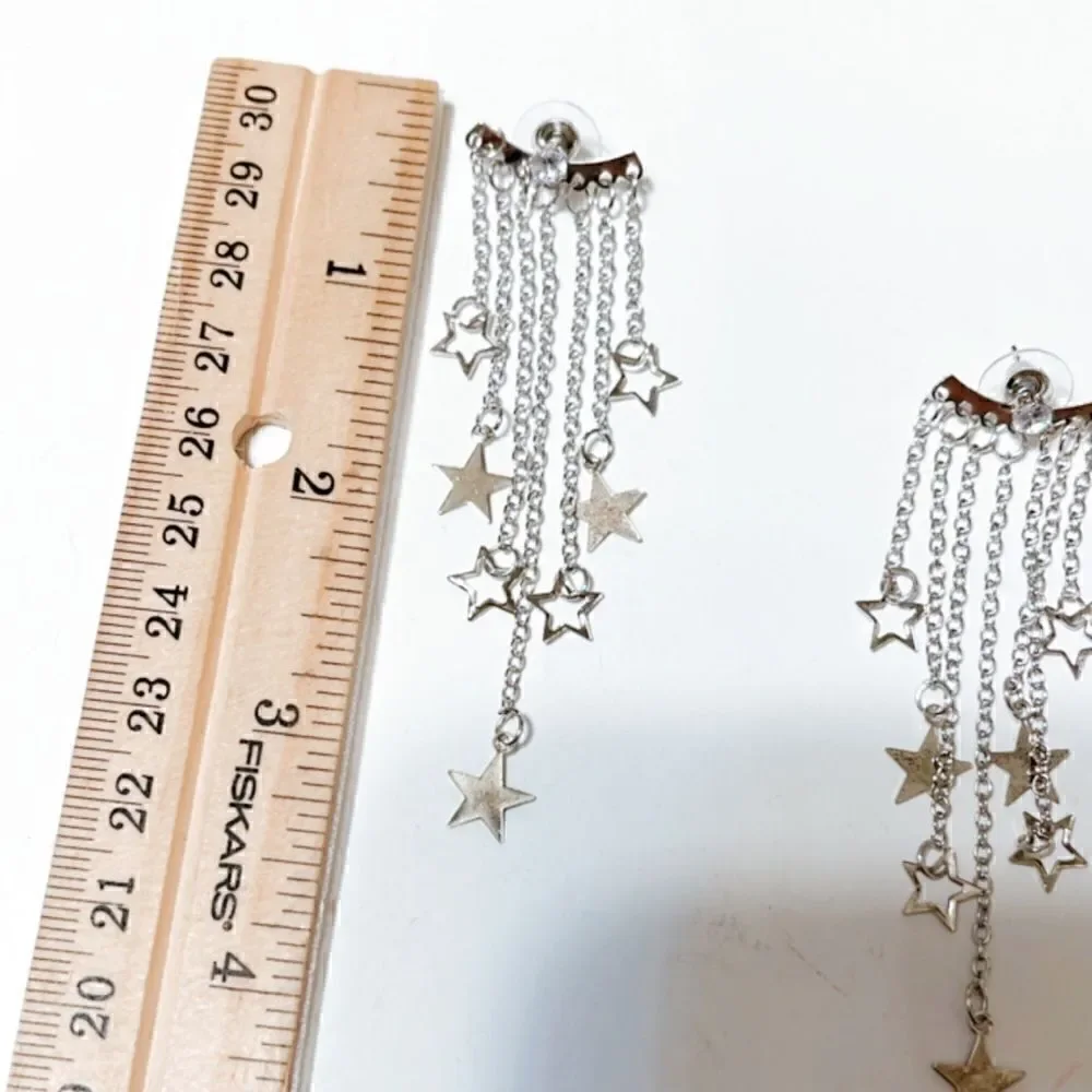Star drop earrings in silver m59